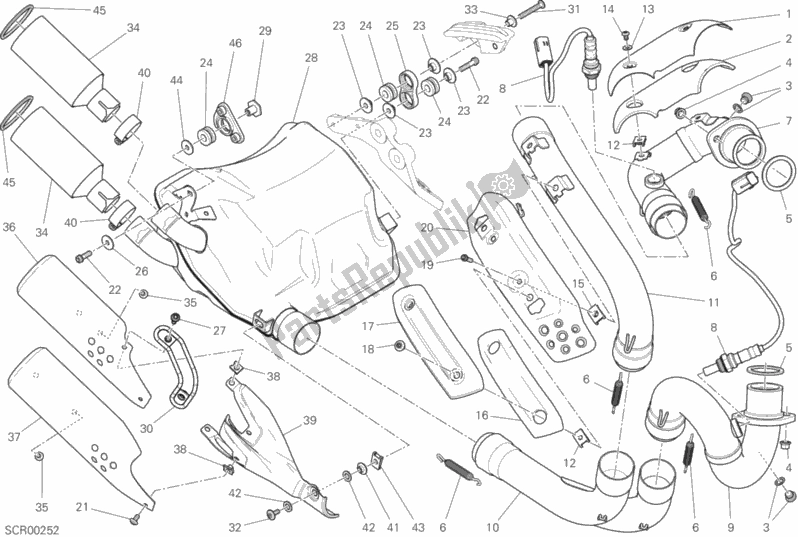 Wszystkie części do System Wydechowy Ducati Scrambler Desert Sled 803 2017